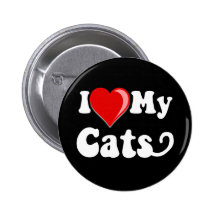 J'aime (coeur) mes chats pin's