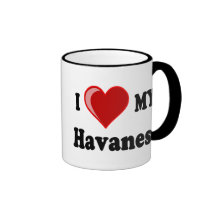 J'aime (coeur) mon chien de Havanese Tasses À Café