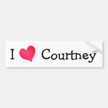 J'aime Courtney Autocollant Pour Voiture