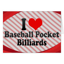 J'aime des billards de poche de base-ball cartes de vœux