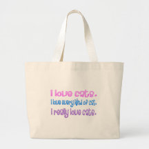 J'aime des chats. J'aime vraiment des chats Sacs En Toile