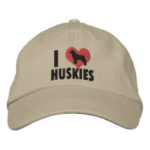 J'aime des chiens de traîneau casquette de baseball