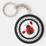 J'aime des coccinelles Keychain Porte-clef