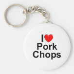 J'aime des côtelettes de porc (de coeur) porte-clé
