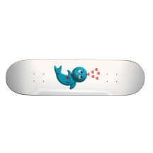 J'aime des dauphins - je t'aime plateau de planche à roulettes