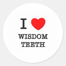 J'aime des dents de sagesse adhésifs ronds