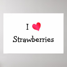 J'aime des fraises affiches