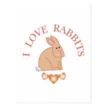 J'aime des lapins carte postale