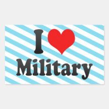 J'aime des militaires sticker en rectangle