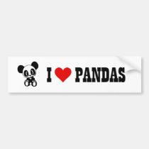 J'aime des pandas autocollants pour voiture