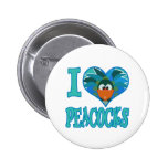 J'aime des paons badge avec épingle