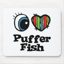 J'aime des poissons de décolleur (de coeur) tapis de souris