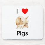 J'aime des porcs Mousepad Tapis De Souris