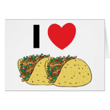 J'aime des tacos cartes de vœux