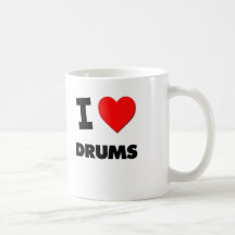 J'aime des tambours tasse à café