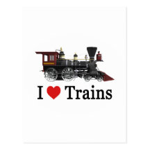 J'aime des trains carte postale