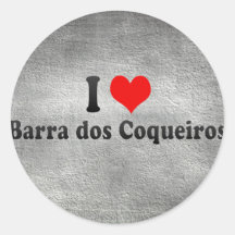 J'aime DOS Coqueiros, Brésil de Barra Adhésifs Ronds