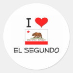 J'aime EL SEGUNDO la Californie Adhésif Rond
