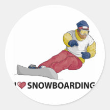 J'aime faire du surf des neiges autocollants