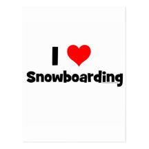 J'aime faire du surf des neiges carte postale