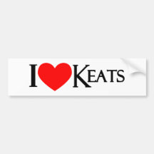 J'aime Keats Autocollants Pour Voiture