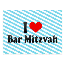 J'aime la barre Mitzvah Cartes Postales