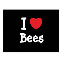 J'aime la coutume de coeur d'abeilles carte postale