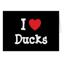 J'aime la coutume de coeur de canards personnalisé cartes de vœux