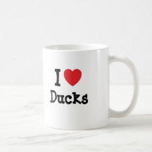 J'aime la coutume de coeur de canards personnalisé mugs