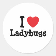 J'aime la coutume de coeur de coccinelles personna adhésifs ronds
