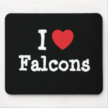 J'aime la coutume de coeur de Falcons personnalisé Tapis De Souris