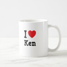 J'aime la coutume de coeur de Ken personnalisée Tasse À Café