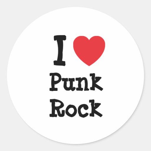 J'aime la coutume de coeur de punk rock personnali adhésif