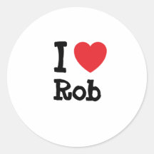 J'aime la coutume de coeur de Rob personnalisée Autocollants