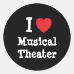 J'aime la coutume de coeur de théâtre musical pers adhésifs