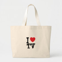 J'aime la coutume de coeur de TV personnalisée Sacs