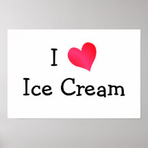 J'aime la crème glacée affiches