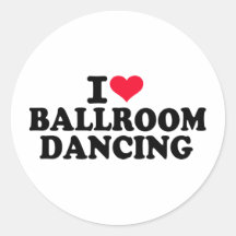 J'aime la danse de salon autocollant rond