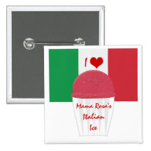 J'aime la glace italienne - bouton de vendeur badges