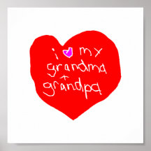 J'aime la grand-maman et le grand-papa posters
