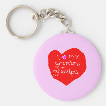 J'aime la grand-maman et le grand-papa porte-clefs