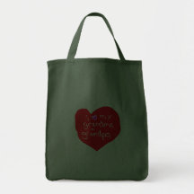 J'aime la grand-maman et le grand-papa sac de toile
