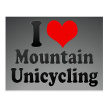 J'aime la montagne Unicycling Carte Postale