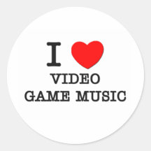 J'aime la musique de jeu vidéo autocollant rond