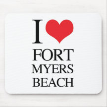 J'aime la plage de Fort Myers Tapis De Souris