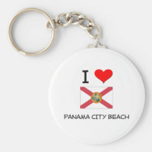 J'aime la PLAGE la Floride de PANAMÁ CITY Porte-clef