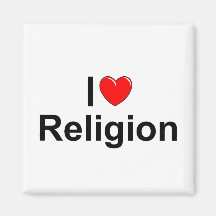 J'aime la religion (de coeur) aimants pour réfrigérateur