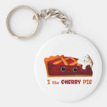 J'aime la tarte aux cerises porte-clef