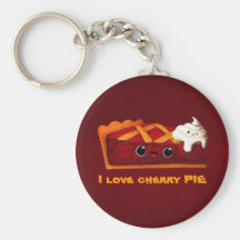 J'aime la tarte aux cerises - texte fait sur comma porte-clés