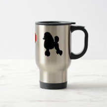 J'aime la tasse de voyage de caniches